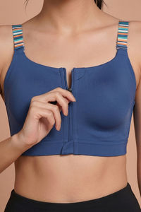 Zelocity High Impact Quick Dry Front Opening Multicolor Strap Sports Bra - Set Sail — thumbnail 6